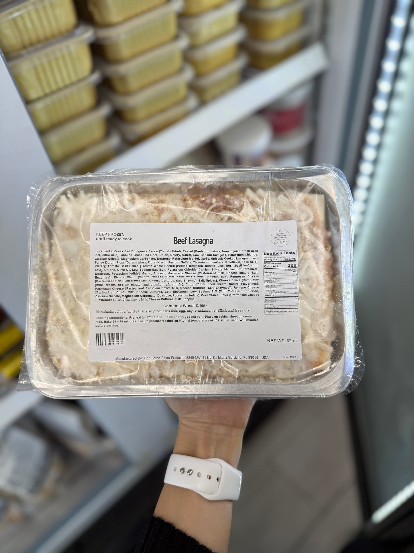 Beef Lasagna - 32oz | Fiori Bruna Pasta Products