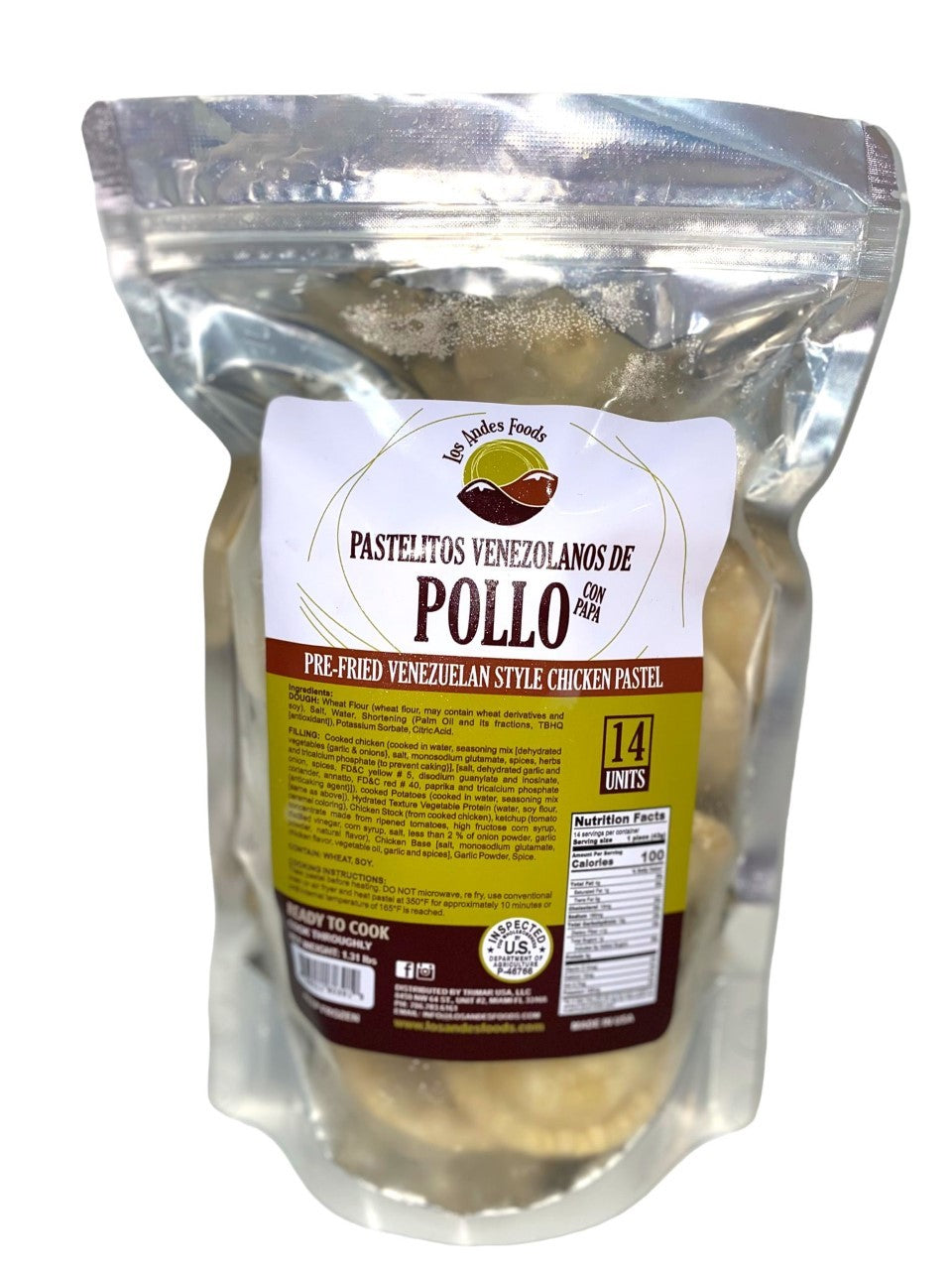Pastelitos Venezolanos de pollo/ Los Andes Foods (14 units)