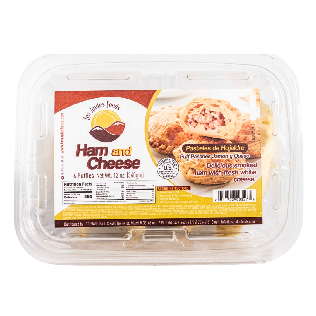 Pastelitos de hojaldre Jamon y queso - 4 Units| Los Andes Foods