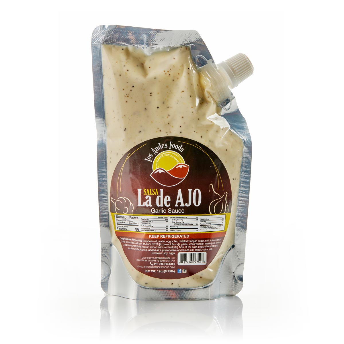 Salsa de ajo/ Los Andes Foods (12 oz)