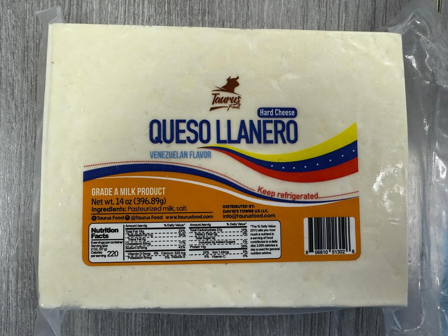 Queso Llanero en trozo/Taurus/ 14oz