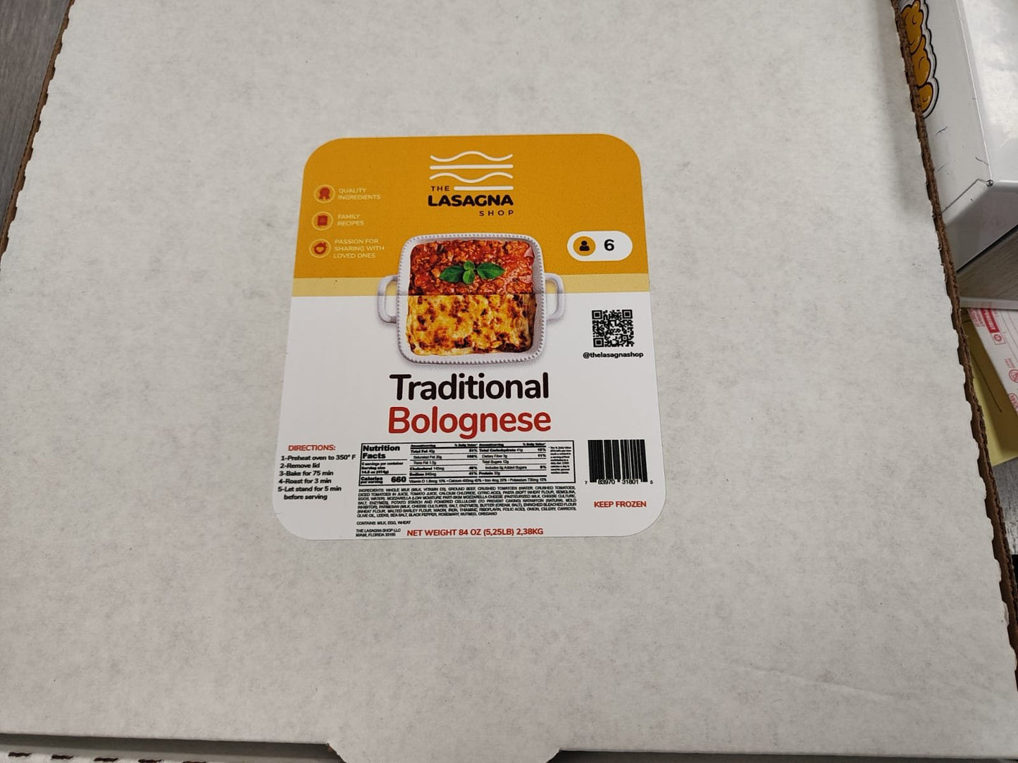 Traditional Bolognese/ the lasagna/ 5.25lb