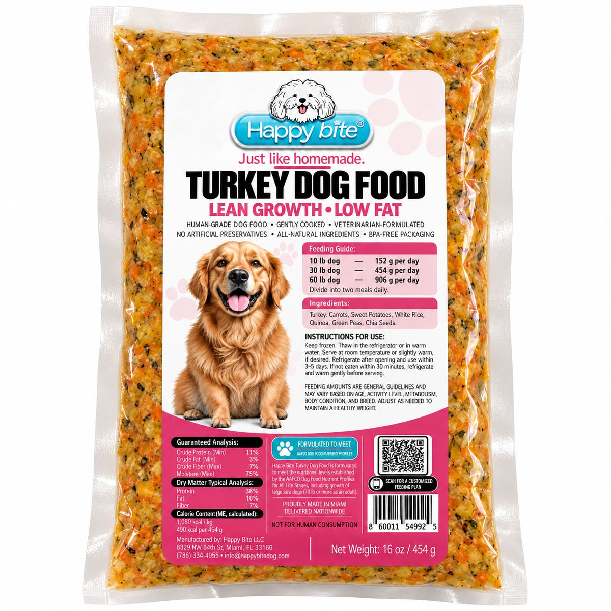Comida para Perro 454g | Happy Bite