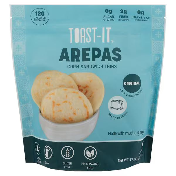 Arepas Corn Sandwich Thins - 5 units | Toast- It