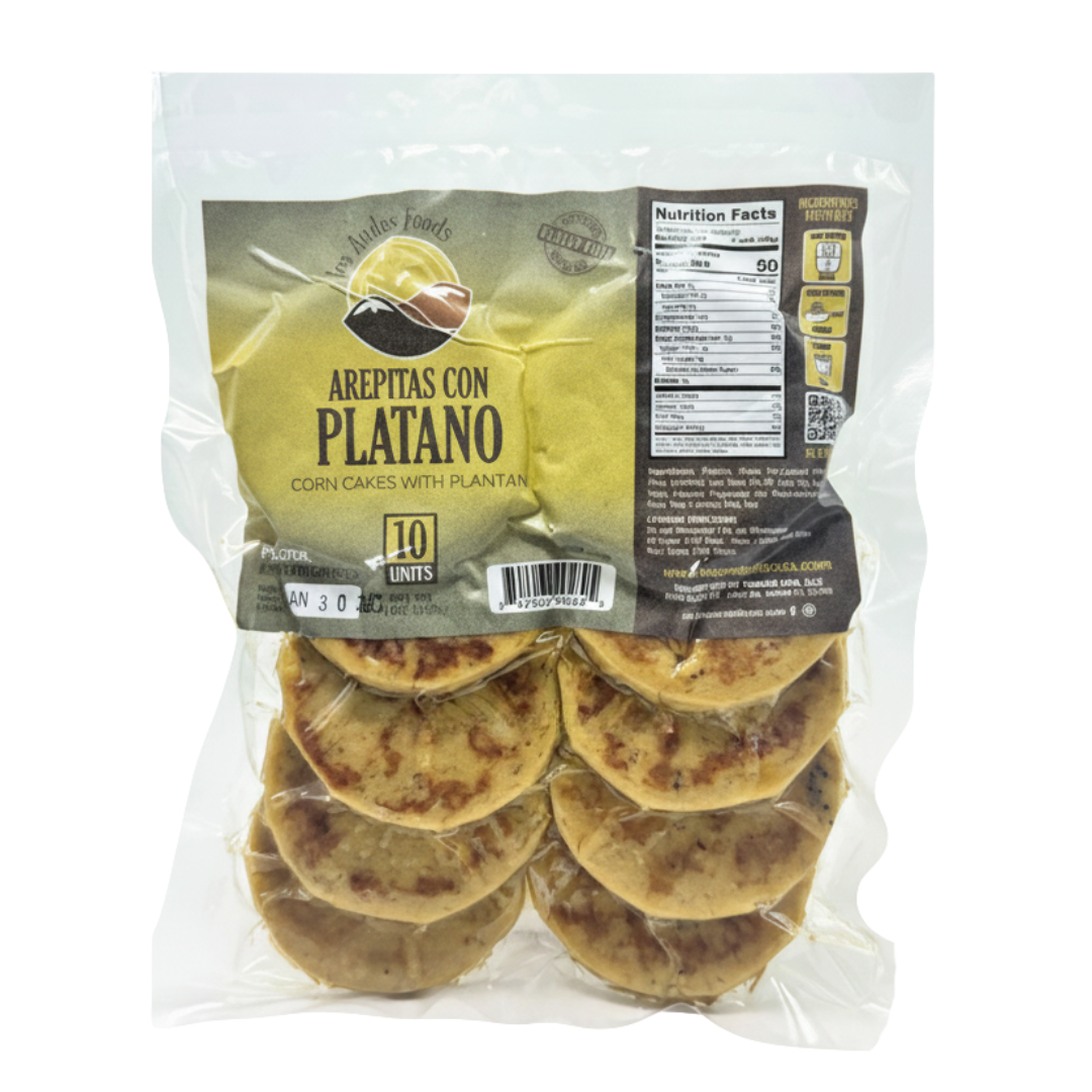 Arepa con platano mini - 10 units | Los Andes Foods