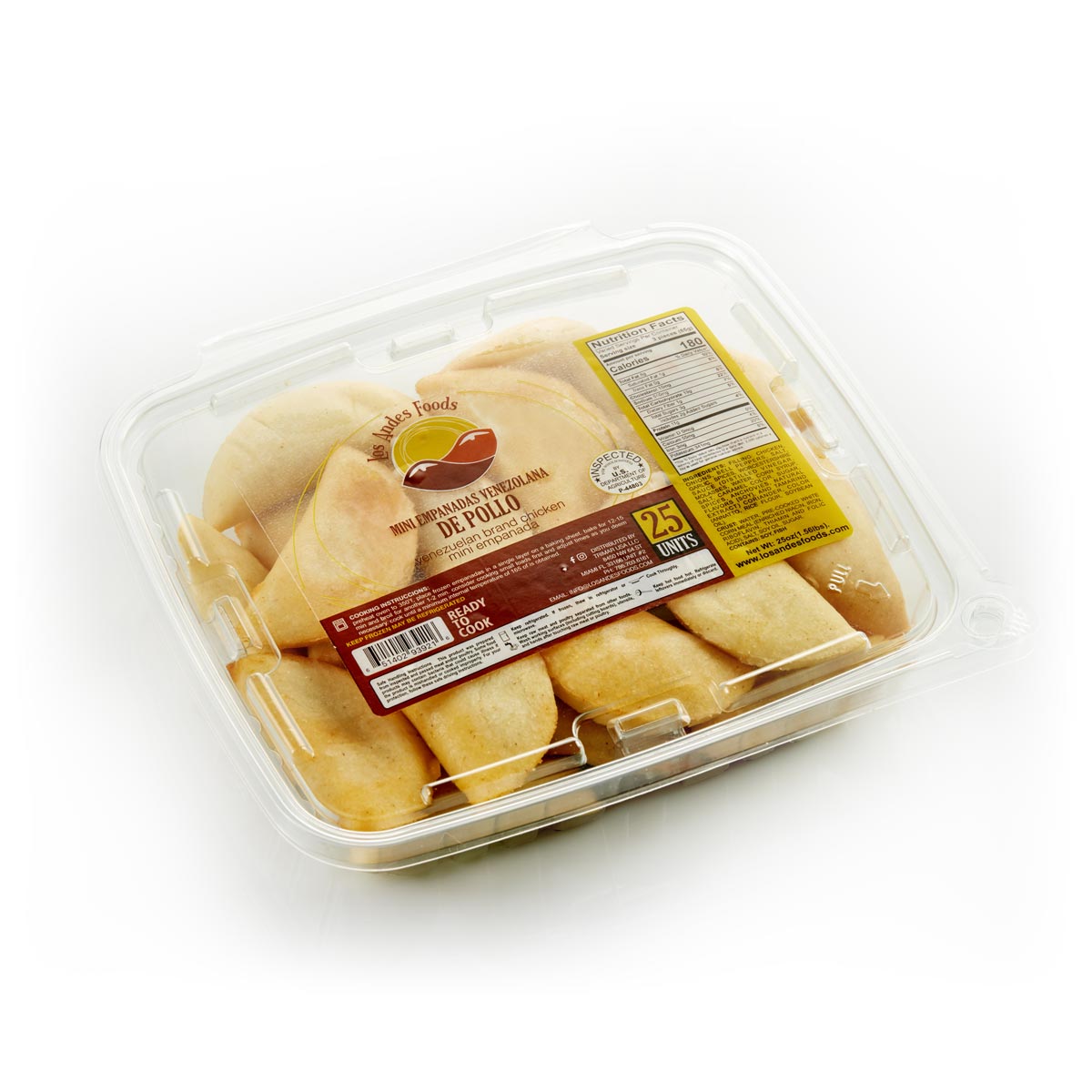 Mini Venezuelan empanadas Pollo - 25 units | Los Andes Foods