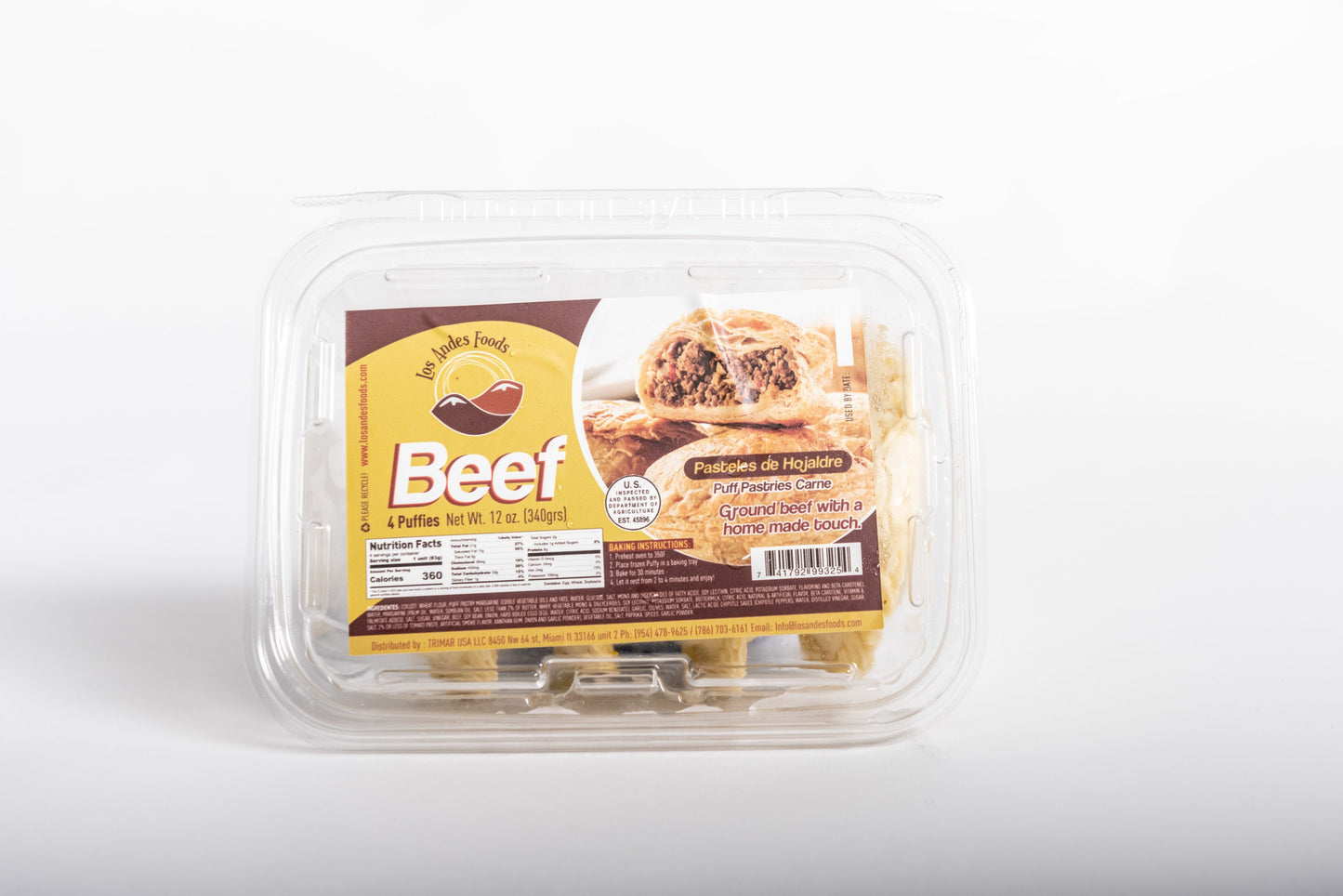 Pasteles de hojaldre Carne - 4 units | Los Andes Foods