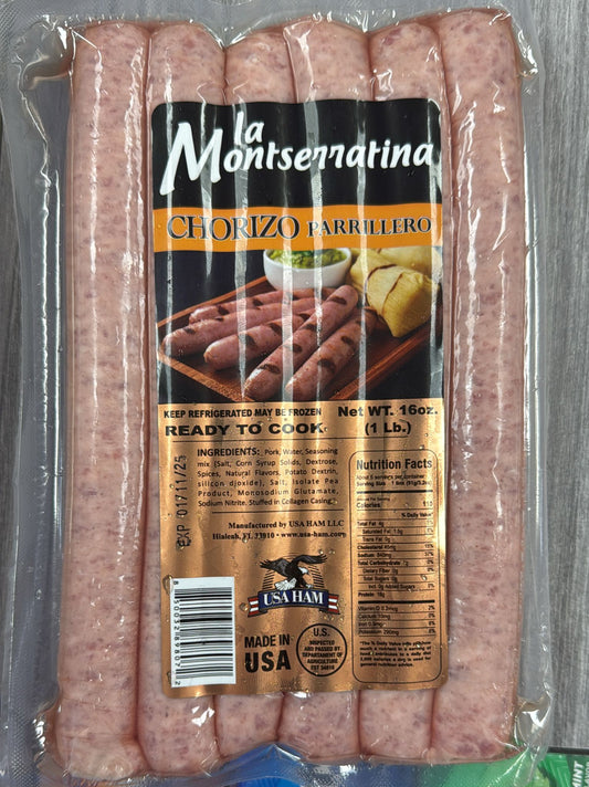 Chorizo Parrillero/ La Monserratina/ 1lb