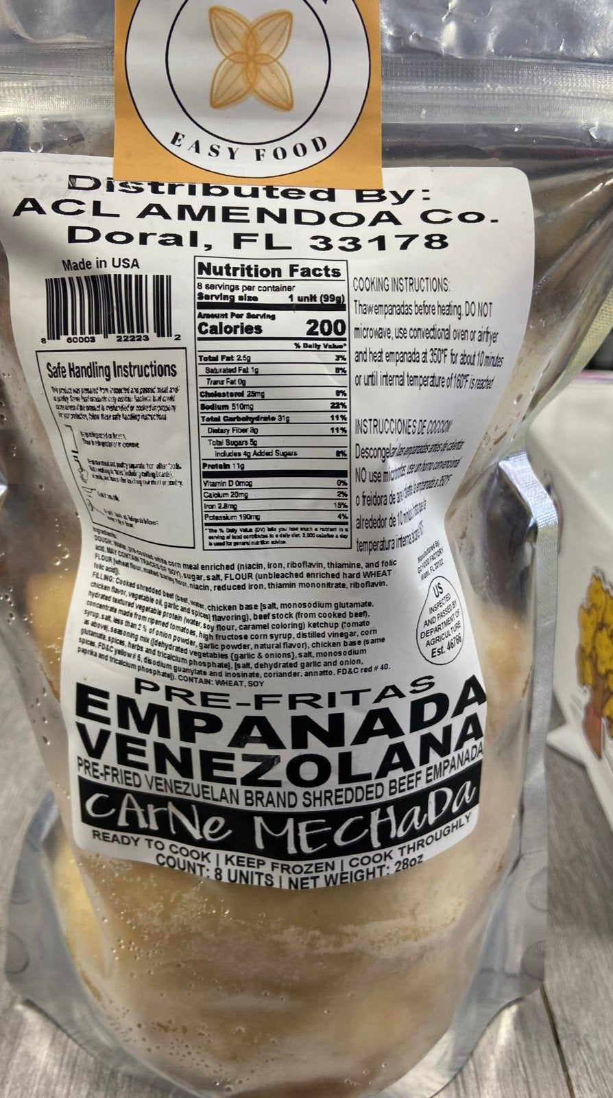 Empanada Venezolana Carne Mechada - 8 units | Amendoa