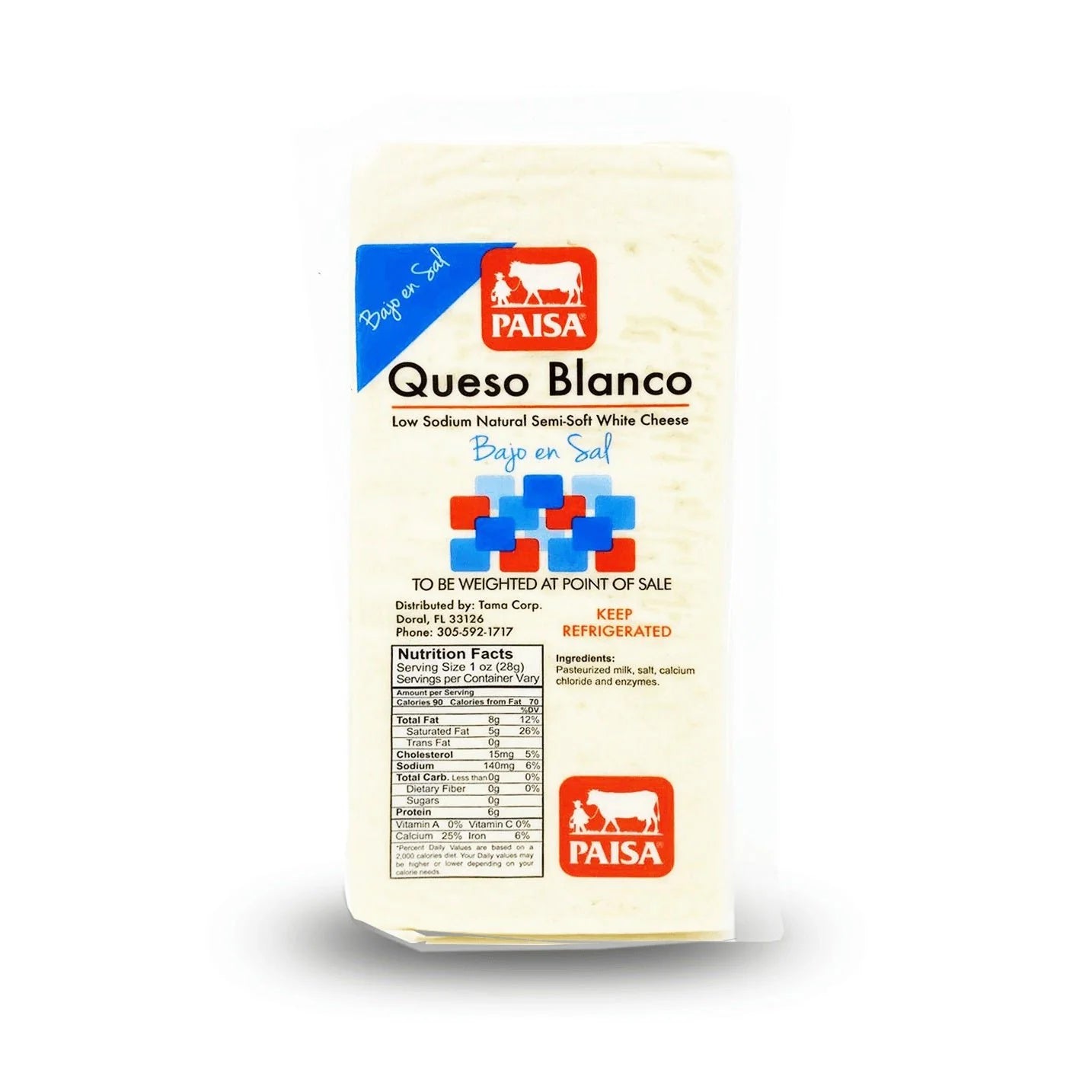 Queso Blanco bajo en sal - Queso blanco bajo en sodio